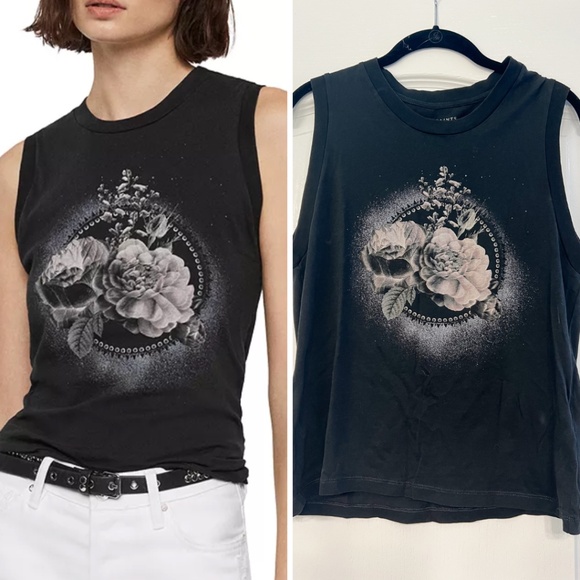 NTW - AllSaints Imogen Ethie Graphic Tank - Size L - Picture 1 of 10